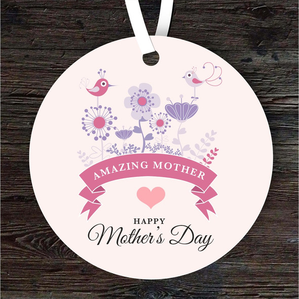 FREE WITH ORDERS OVER £20! - Amazing Mother Violet Flowers Mother's Day Gift Round Personalised Ornament
