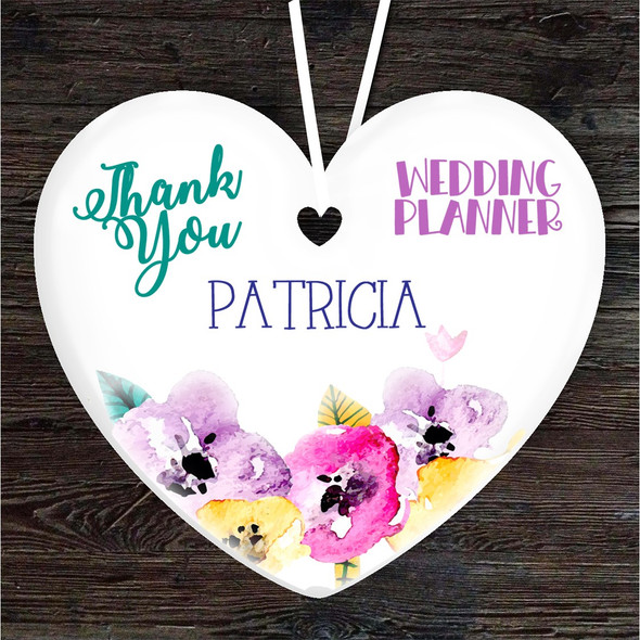 FREE WITH ORDERS OVER £20! - Bright Thank You Wedding Planner Heart Personalised Gift Hanging Ornament