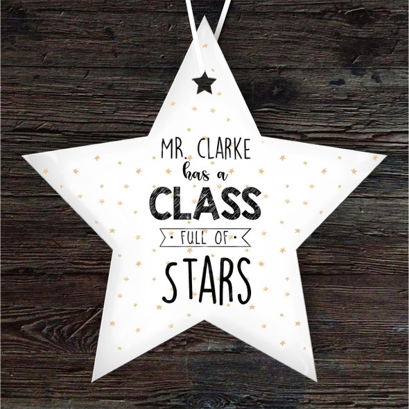 FREE WITH ORDERS OVER £20! - Thank You Teacher Class Full Of Stars Star Personalised Gift Hanging Ornament