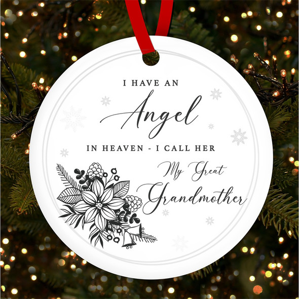 FREE WITH ORDERS OVER £20! - Great Grandmother Angel In Heaven Custom Christmas Tree Ornament Decoration