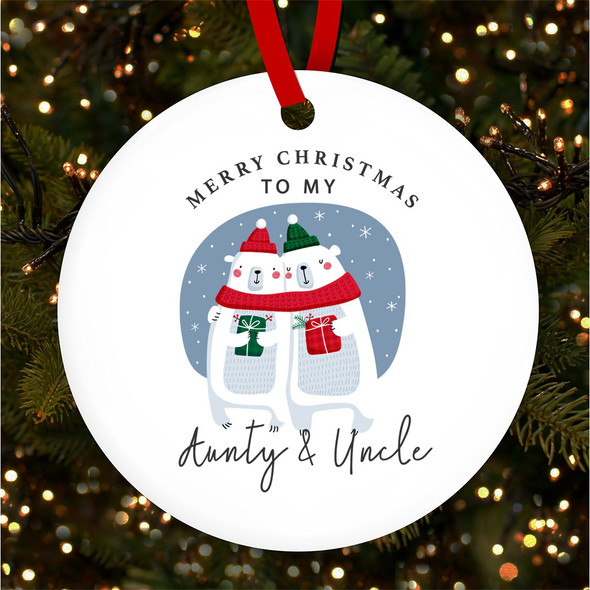FREE WITH ORDERS OVER £20! - To My Aunty Uncle Polar Bears Couple Custom Christmas Tree Ornament Decoration
