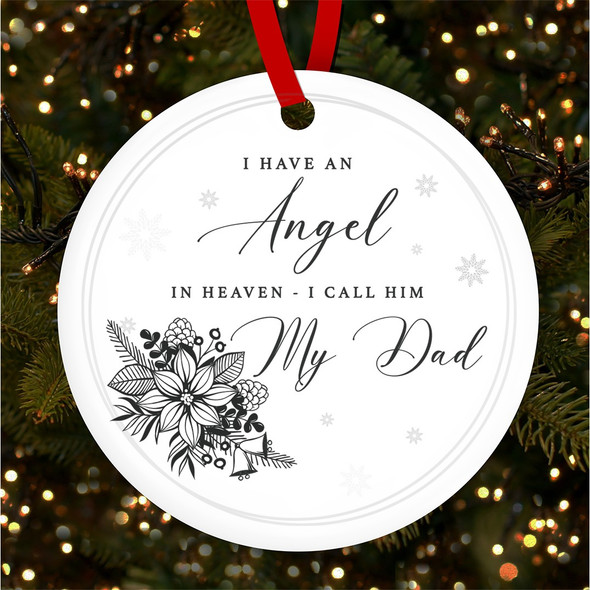 FREE WITH ORDERS OVER £20! - Dad Memorial Angel In Heaven Personalised Christmas Tree Ornament Decoration
