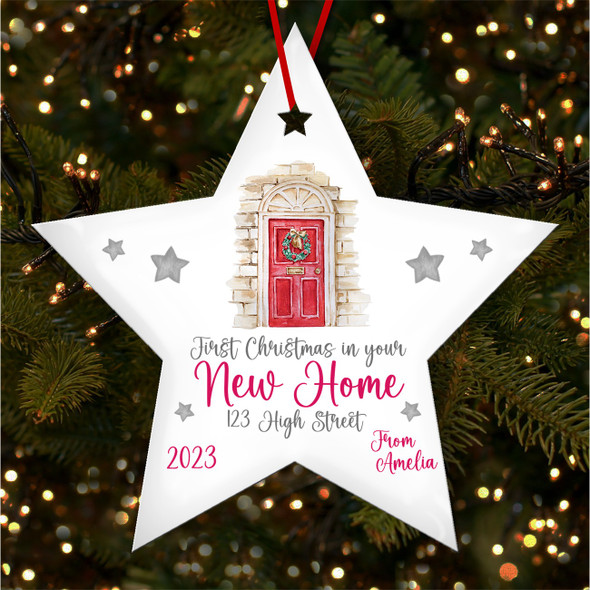 FREE WITH ORDERS OVER £20! - First in New Home Winter Front Door Custom Christmas Tree Ornament Decoration