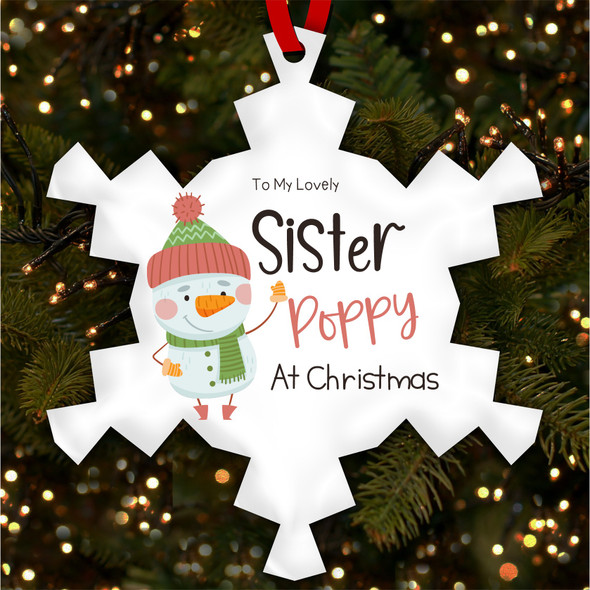 FREE WITH ORDERS OVER £20! - Siter Snowman Personalised Christmas Tree Ornament Bauble Decoration