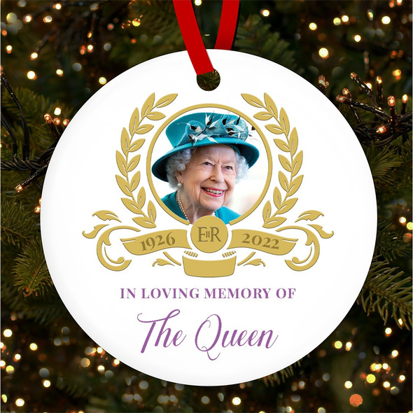 FREE WITH ORDERS OVER £20! - Queen Memorial Elizabeth Purple Gold Christmas Tree Ornament Decoration