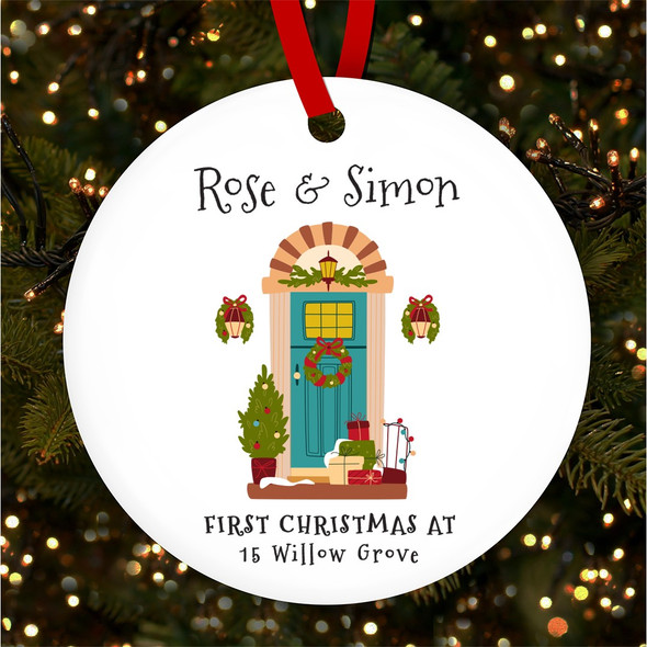 FREE WITH ORDERS OVER £20! - First At New Home Winter Personalised Christmas Tree Ornament Decoration