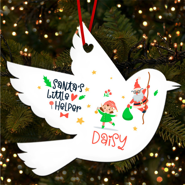 FREE WITH ORDERS OVER £20! - Girl Elf Robin Bauble Personalised Christmas Tree Ornament Decoration