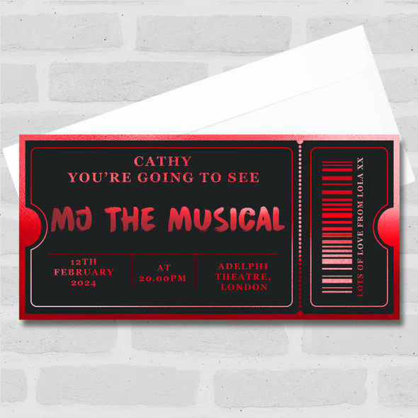 Mj Michael Jackson Musical Show Theatre Personalised Surprise Ticket Gift Voucher Mj Michael Jackson Musical Show Theatre Personalised Surprise Ticket Gift Voucher