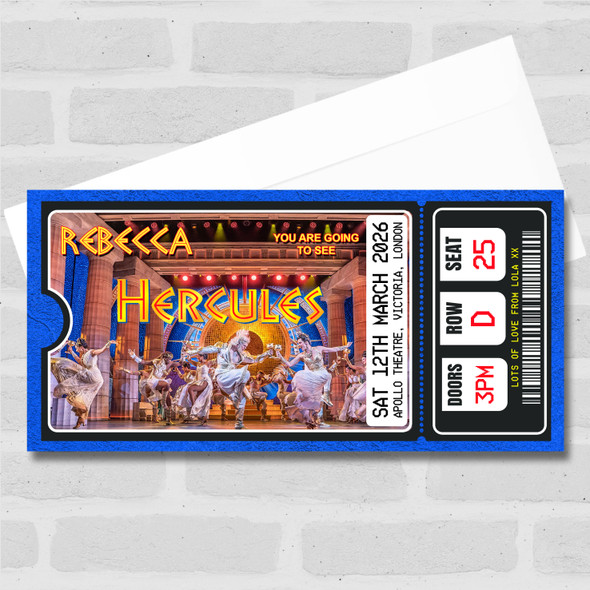 Hercules The Musical Show Theatre Personalised Surprise Ticket Gift Voucher Hercules The Musical Show Theatre Personalised Surprise Ticket Gift Voucher