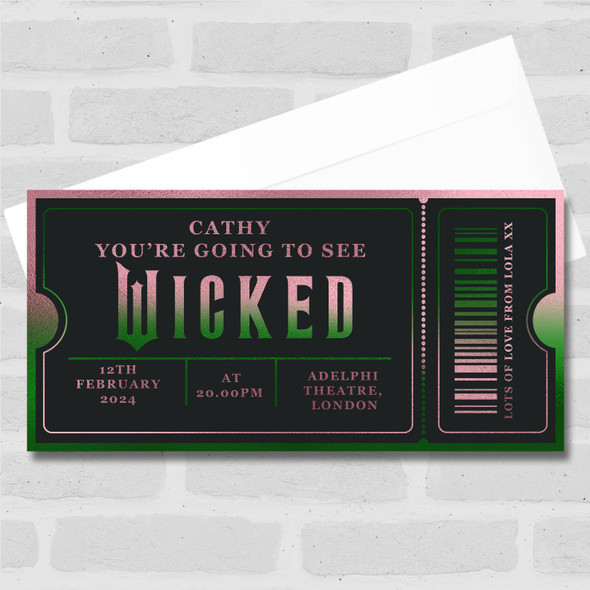 Wicked Musical Show Theatre Personalised Surprise Ticket Gift Voucher Wicked Musical Show Theatre Personalised Surprise Ticket Gift Voucher