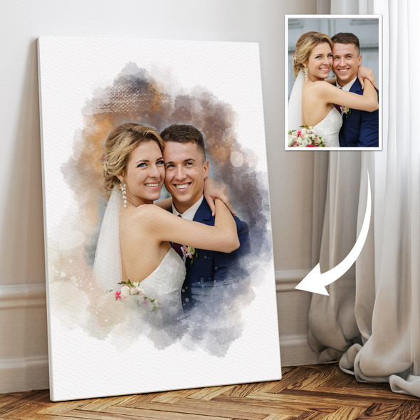 Custom Watercolour Portrait From Photo, Personalised Family Art, Anniversary Wedding Gift