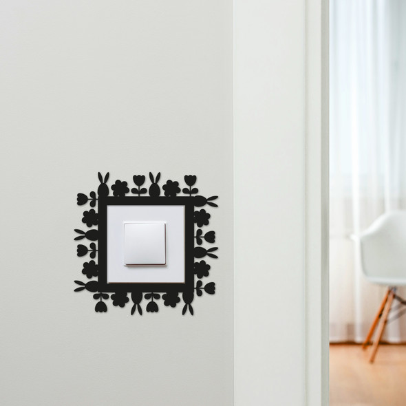 Light Switch Surround Easter Bunny Flowers Spring Decorative Switch Cover Frame