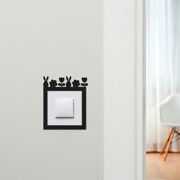 Light Switch Surround Easter Bunny Flower Spring Decorative Switch Cover Frame