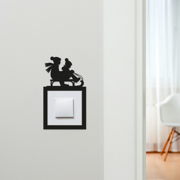 Light Switch Surround Kids Room Sledding Christmas Decor Switch Cover Frame