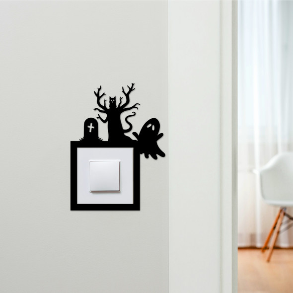 Light Switch Surround Halloween Decor Tree Ghost Decorative Switch Cover Frame