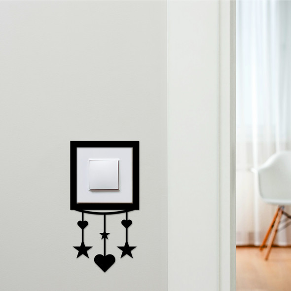 Light Switch Surround Hanging Stars Hearts Decorative Switch Plate Cover Frame