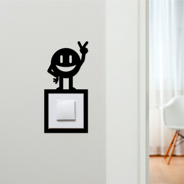 Light Switch Surround Happy Character Kids Room Decorative Switch Cover Frame