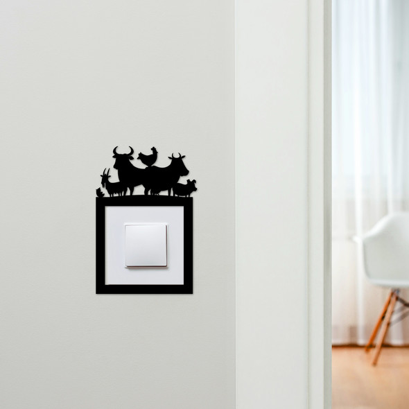 Light Switch Surround Farm Animals Kids Room Decorative Switch Plate Cover Frame