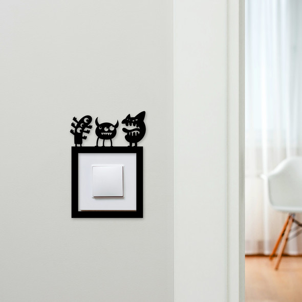 Light Switch Surround Cute Monsters Kids Room Decorative Switch Cover Frame