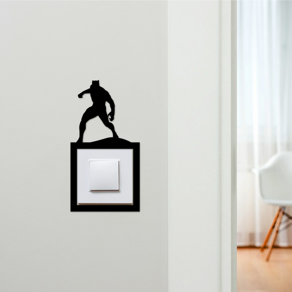 Light Switch Surround Black Panther Superhero Kids Room Decor Switch Cover Frame