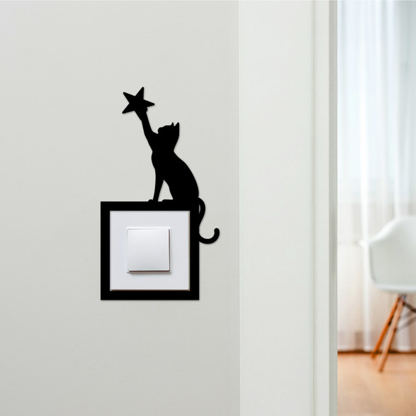 Light Switch Surround Cat Star Decorative Switch Plate Cover Frame