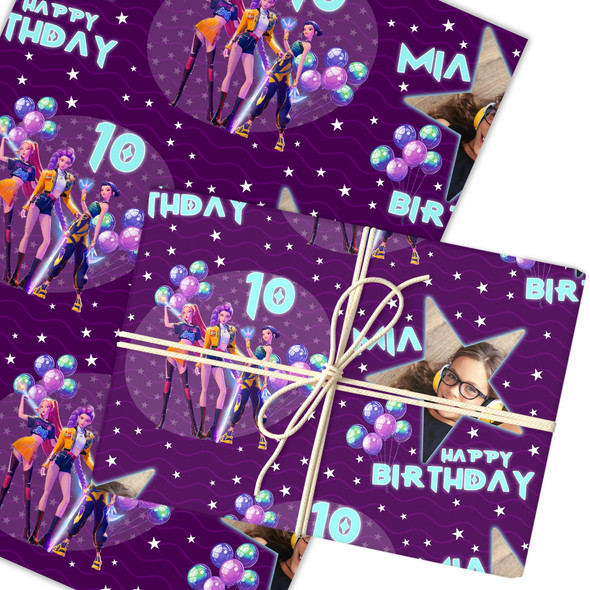 Personalised Wrapping Paper Kids Birthday Demon Hunters Photo Custom Gift Wrap Personalised Wrapping Paper Kids Birthday Demon Hunters Photo Custom Gift Wrap