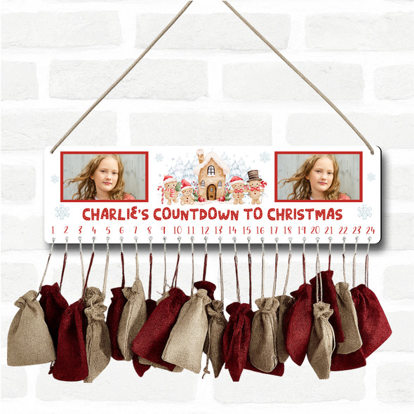 Personalised Christmas Advent Calendar Kids Photo House DIY Xmas Countdown Sign Personalised Christmas Advent Calendar Kids Photo House DIY Xmas Countdown Sign