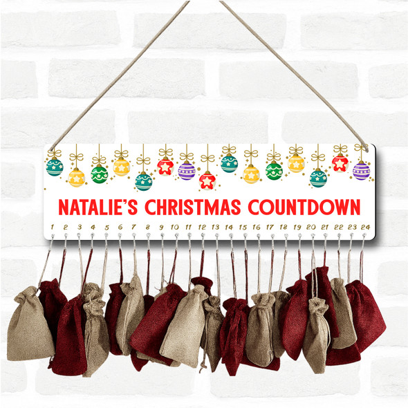 Personalised Christmas Advent Calendar Men Women Baubles Xmas Countdown Sign Personalised Christmas Advent Calendar Men Women Baubles Xmas Countdown Sign