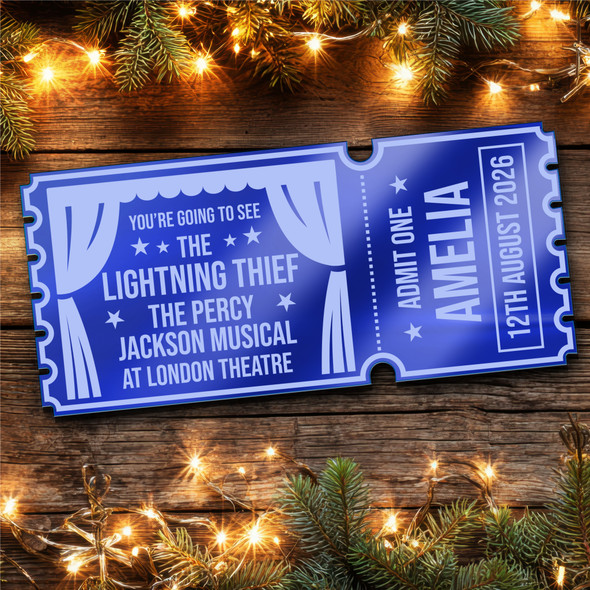 Blue Mirror Acrylic Ticket The Lightning Thief The Percy Jackson Theatre Show