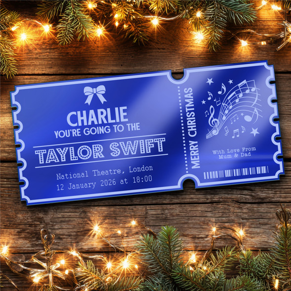 Blue Mirror Acrylic Ticket Any Show Musical Theatre Christmas Personalised