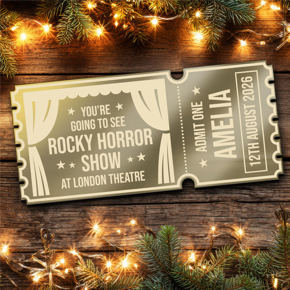 Bronze Mirror Acrylic Ticket Rocky Horror Show Theatre Musical Personalised