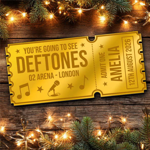 Gold Mirror Acrylic Golden Ticket Deftones Concert Personalised Any Text Voucher Gold Mirror Acrylic Golden Ticket Deftones Concert Personalised Any Text Voucher