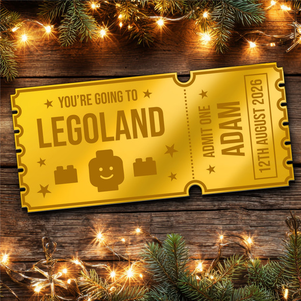 Gold Mirror Acrylic Golden Ticket Legoland Or Any Day Out Personalised Any Text Gold Mirror Acrylic Golden Ticket Legoland Or Any Day Out Personalised Any Text