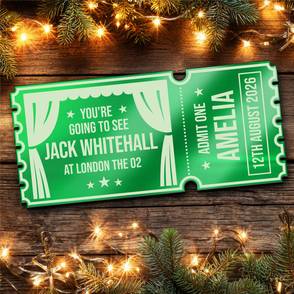Green Mirror Acrylic Ticket Jack Whitehall Comedy Theatre Show Personalised