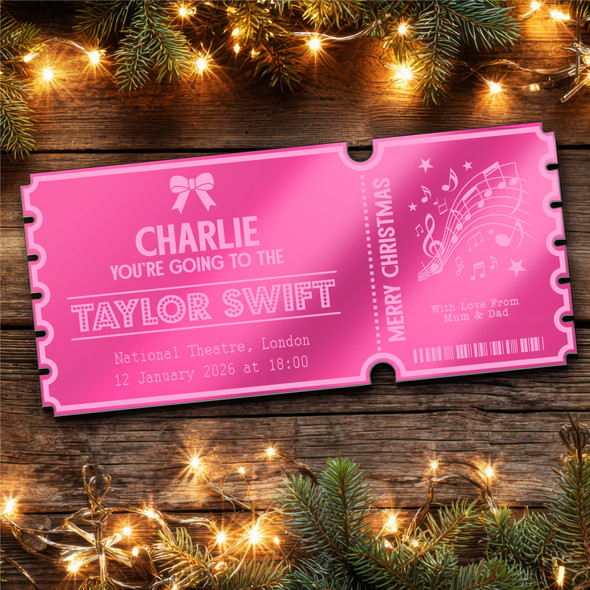 Pink Mirror Acrylic Ticket Any Show Musical Theatre Christmas Personalised