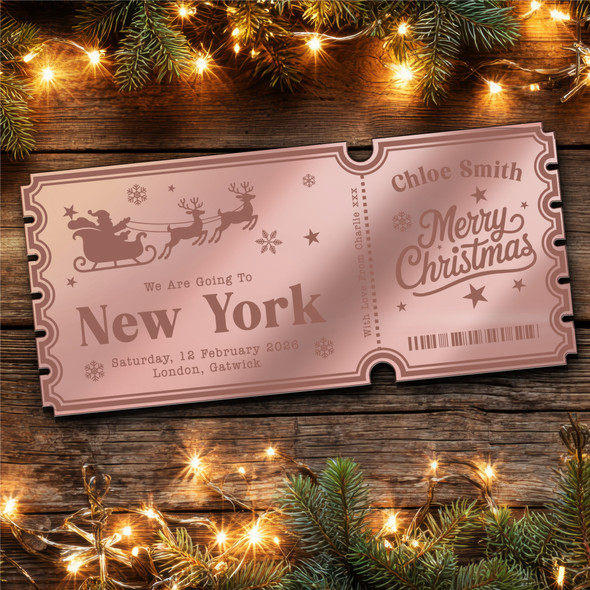 Rose Gold Mirror Acrylic Ticket Any Destination Christmas Surprise Holiday Rose Gold Mirror Acrylic Ticket Any Destination Christmas Surprise Holiday
