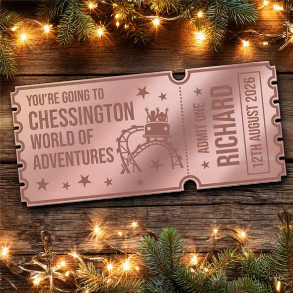 Rose Gold Mirror Acrylic Ticket Chessington World Of Adventures Theme Park Rose Gold Mirror Acrylic Ticket Chessington World Of Adventures Theme Park