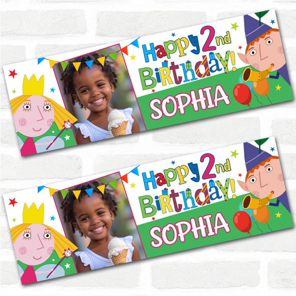 Personalised Party Banner For Kids Birthday Ben & Holly Photo