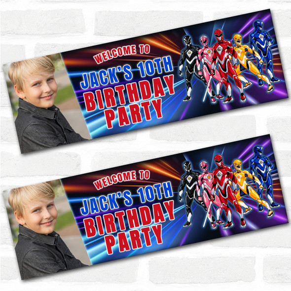 Personalised Party Banner For Kids Birthday Power Rangers Photo