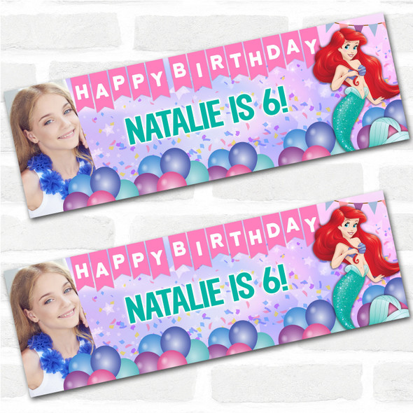 Personalised Party Banner For Kids Birthday Disney Princess Ariel
