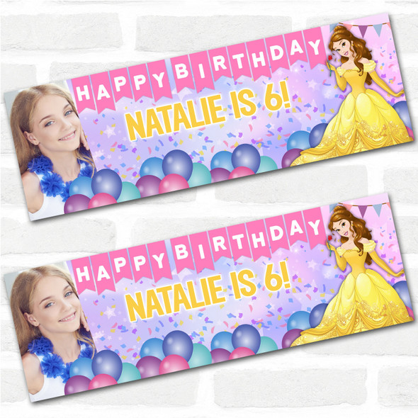 Personalised Party Banner For Kids Birthday Disney Princess Belle
