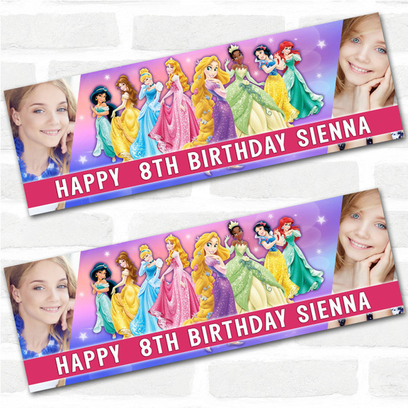 Personalised Party Banner For Kids Birthday Girls Disney Princess