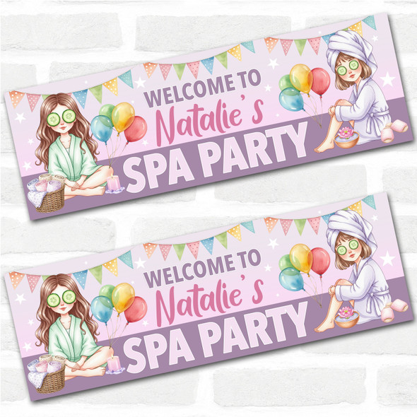 Personalised Party Banner For Kids Birthday Spa Pamper Party Girls