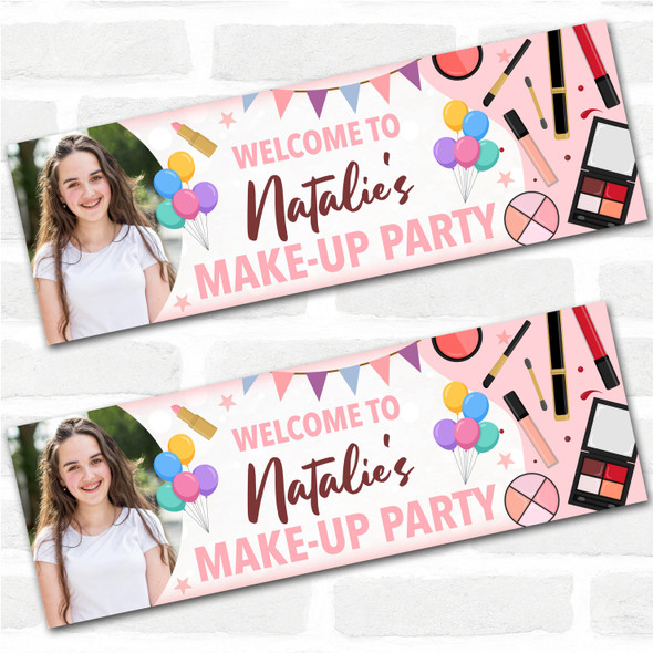 Personalised Party Banner For Kids Birthday Girls Make Up Party Photo