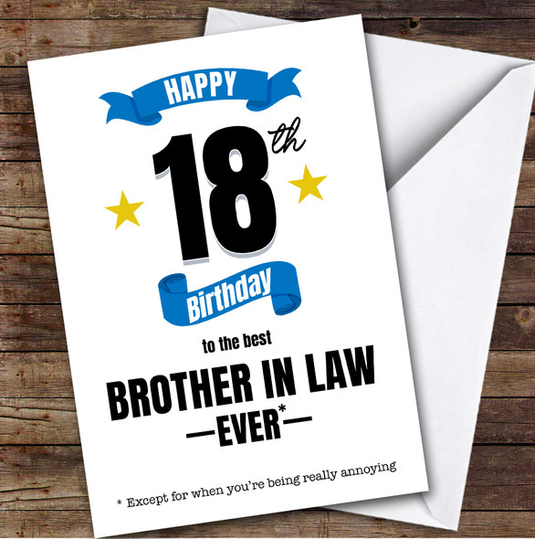 18th Birthday Card Personalised The Best Brother-In-Law Ever