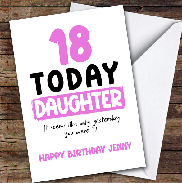 18th Birthday Card Personalised Daughter