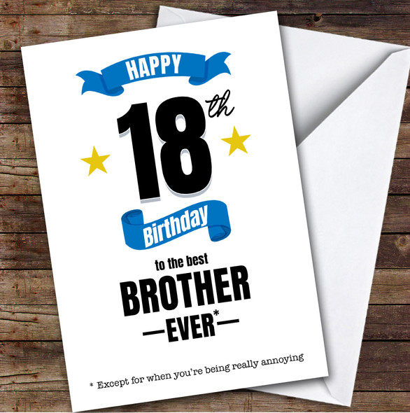 18th Birthday Card Personalised The Best Brother Ever