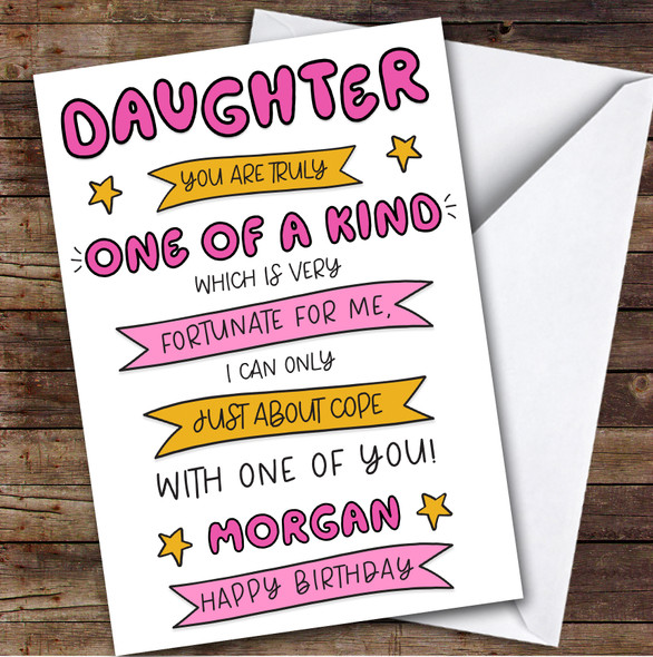 Birthday Card Personalised Daughter One Of A Kind Funny