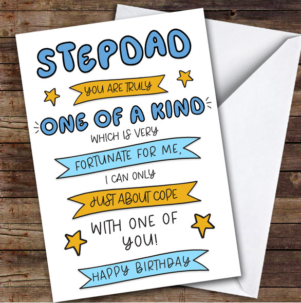 Birthday Card Personalised Stepdad One Of A Kind Funny