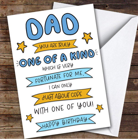 Birthday Card Personalised Dad One Of A Kind Funny